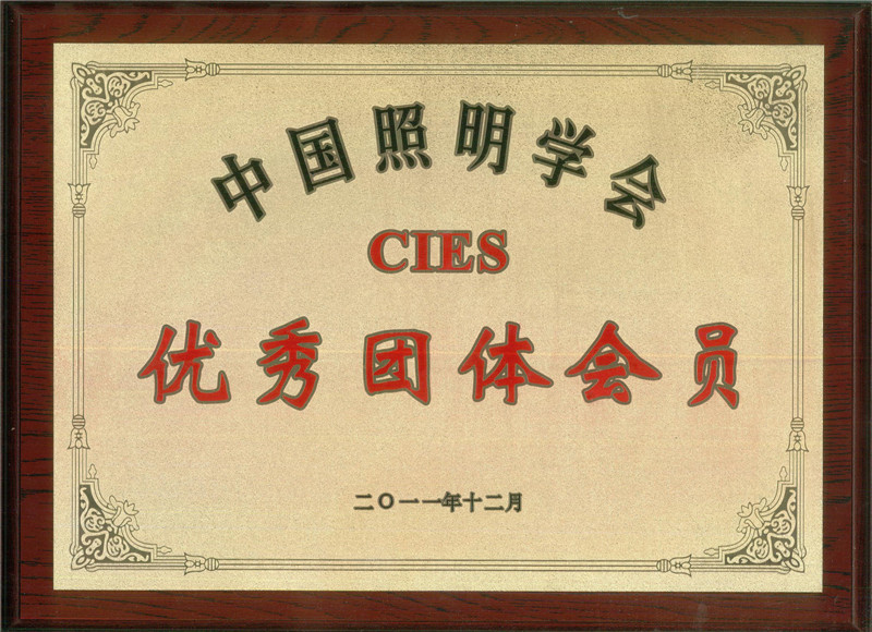 中國照明學會優(yōu)秀團體會員